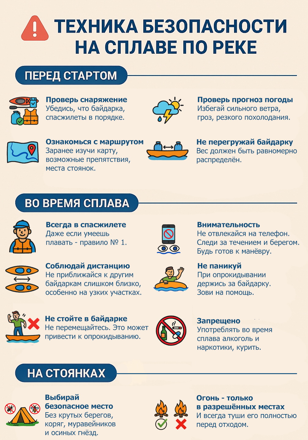 Памятка техники безопасности на сплаве